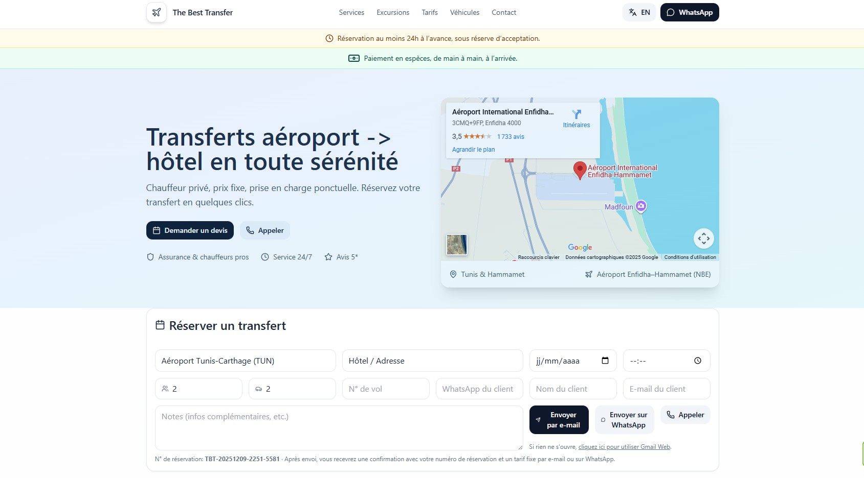 Création site web Transfert Aéroportuaire